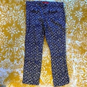 Cartonnier hatch abstract pattern lightweight cotton piped pants, 10